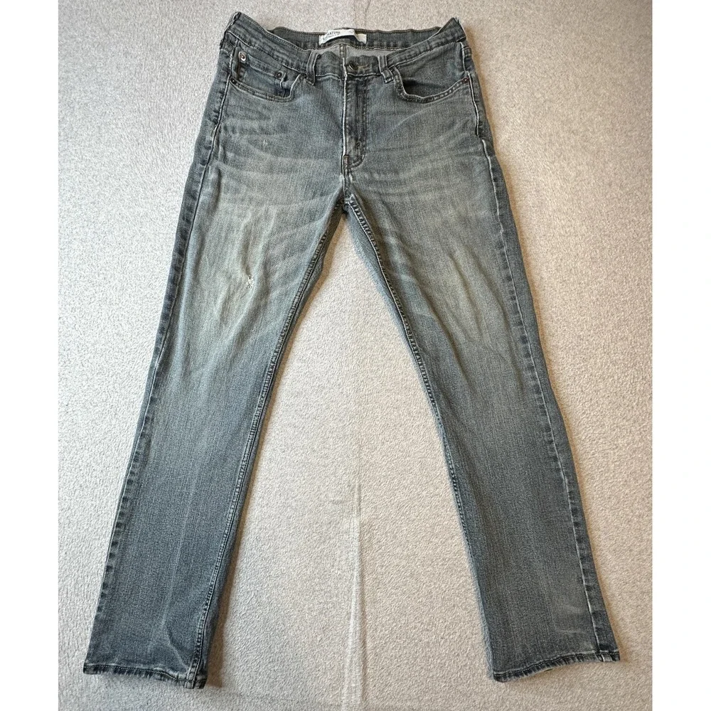 Signature by Levi Strauss & Co Jeans Mens 31x29 Gray SS1 Straight‎ Stretch Denim